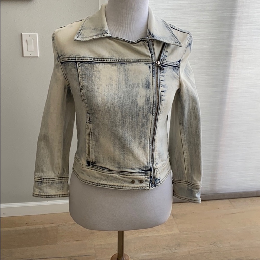 Like New Small Paige Stone Washed Denim Jacket